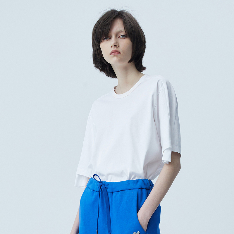 JNBY/江南布衣20夏新品T恤简约套头短袖上衣女5J7610080